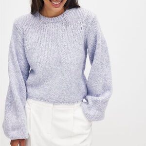 NA-KD Lilac Knitted Open Back Balloon Sleeve Sweater